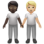 people holding hands: dark skin tone, medium-light skin tone on Apple