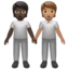 people holding hands: dark skin tone, medium skin tone on Apple