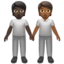 people holding hands: dark skin tone, medium-dark skin tone on Apple