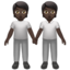 people holding hands: dark skin tone on Apple