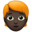 person: dark skin tone, red hair on Apple