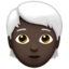 person: dark skin tone, white hair on Apple