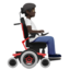 person in motorized wheelchair facing right: dark skin tone on Apple