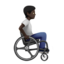 person in manual wheelchair facing right: dark skin tone on Apple