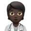 health worker: dark skin tone on Apple