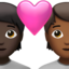 couple with heart: person, person, dark skin tone, medium-dark skin tone on Apple