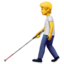 person with white cane on Apple