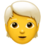 person: white hair on Apple