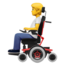 person in motorized wheelchair on Apple