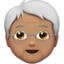 older person: medium skin tone on Apple