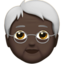 older person: dark skin tone on Apple