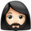 woman: light skin tone, beard on Apple