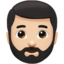 man: light skin tone, beard on Apple