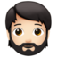 person: light skin tone, beard on Apple