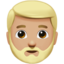 man: medium-light skin tone, beard on Apple