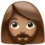 woman: medium skin tone, beard on Apple