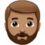 man: medium skin tone, beard on Apple