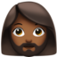 woman: medium-dark skin tone, beard on Apple