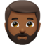 man: medium-dark skin tone, beard on Apple