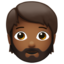 person: medium-dark skin tone, beard on Apple