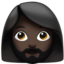 woman: dark skin tone, beard on Apple