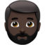 man: dark skin tone, beard on Apple