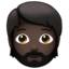 person: dark skin tone, beard on Apple