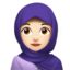 woman with headscarf: light skin tone on Apple