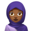 woman with headscarf: medium-dark skin tone on Apple