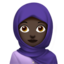 woman with headscarf: dark skin tone on Apple