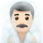 man in steamy room: light skin tone on Apple