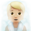 person in steamy room: medium-light skin tone on Apple