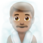 man in steamy room: medium skin tone on Apple