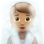 person in steamy room: medium skin tone on Apple