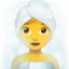 woman in steamy room on Apple