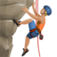 man climbing: medium-light skin tone on Apple