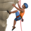 man climbing: medium skin tone on Apple