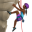 woman climbing: medium-dark skin tone on Apple