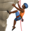 man climbing: medium-dark skin tone on Apple