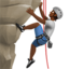 person climbing: medium-dark skin tone on Apple