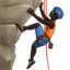 man climbing: dark skin tone on Apple