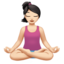 woman in lotus position: light skin tone on Apple