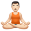 man in lotus position: light skin tone on Apple