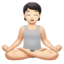 person in lotus position: light skin tone on Apple