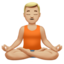 man in lotus position: medium-light skin tone on Apple