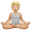 person in lotus position: medium-light skin tone on Apple