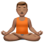 man in lotus position: medium skin tone on Apple