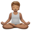 person in lotus position: medium skin tone on Apple