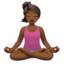 woman in lotus position: medium-dark skin tone on Apple
