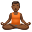 man in lotus position: medium-dark skin tone on Apple